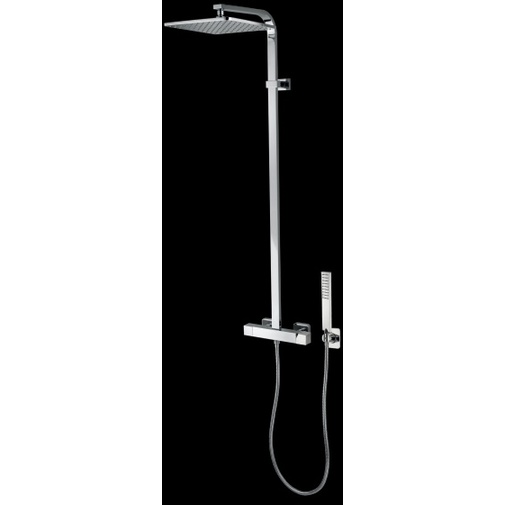 Wall mounted shower column, 28x28cm shower head, hand shower and mixer - Cosmo, Bossini