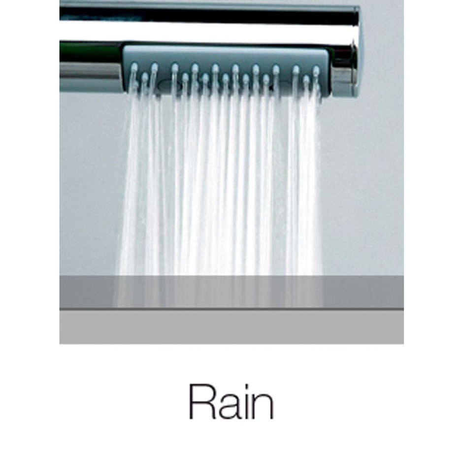 Wall mounted shower column with 20 cm round shower head and sliding rail, high water inlet - Oki Renovation, Bossini