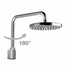 Wall mounted shower head diam. 20 cm, with high swivel arm, chrome - Oki, Bossini