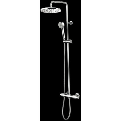 Wall mounted sliding shower column, thermostatic mixer, 25cm Oki shower head, Bossini