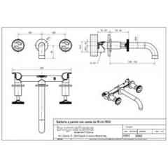Wall mounted tap spout 19 cm, click clac waste Millenovecinquanta 4565SC Bugnatese