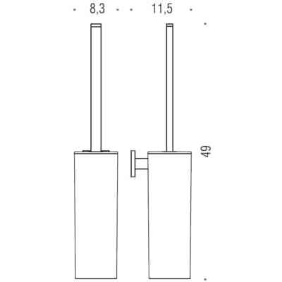 Wall mounted toilet brush holder in abs and chromed brass - Basic, Colombo Design