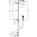 Wall shower column with 23x23cm shower head, hand shower and mixer - Cosmo, Bossini