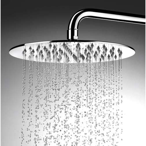 Wall shower head with arm in steel and chromed brass 25 cm - Tetis, Bossini