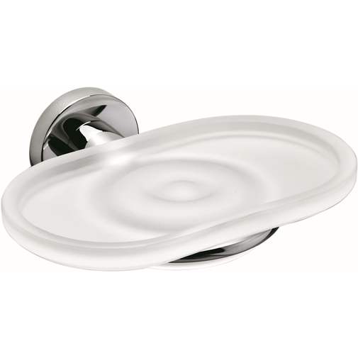 Wall soap holder in opaque glass and chromed finishes - Basic, Colombo Design
