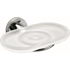 Wall soap holder in opaque glass and chromed finishes - Basic, Colombo Design
