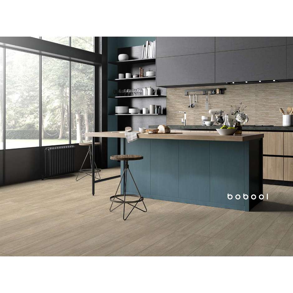 Wall tile, striped in relief Beige, 25x60 cm, Wall - Concretus, Dom Ceramiche