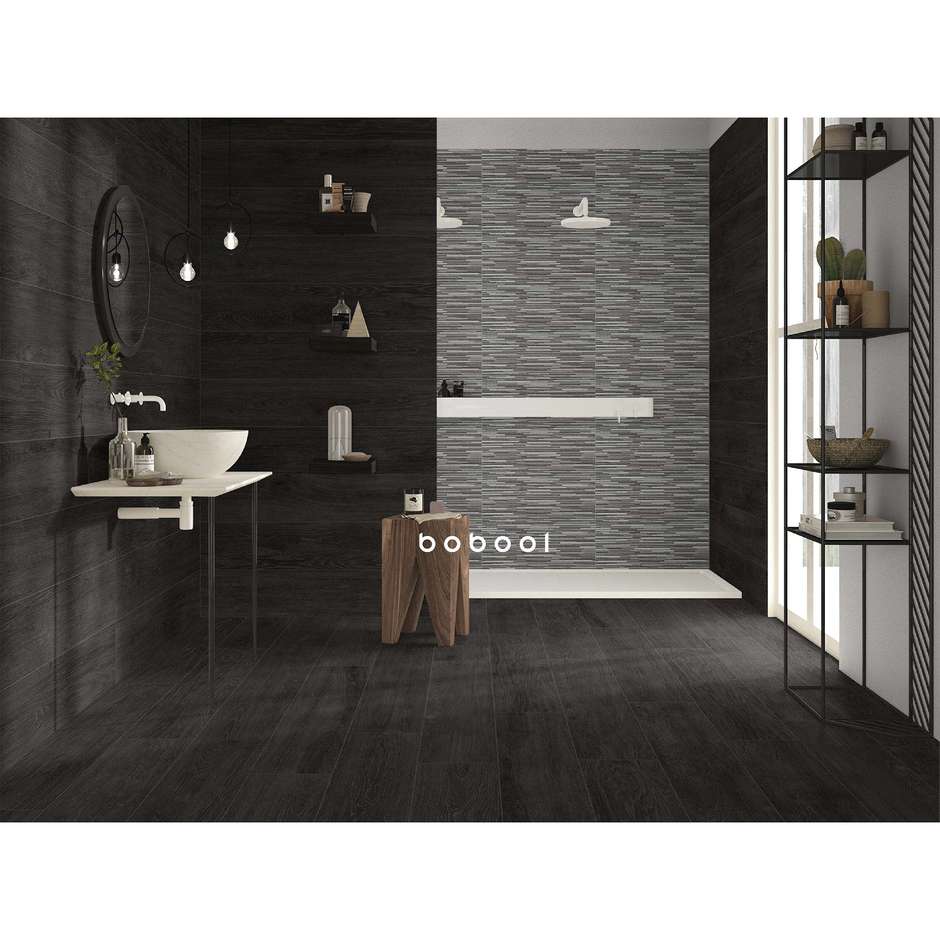 Wall tile, striped in relief Grey, 25x60 cm, Wall - Concretus, Dom Ceramiche