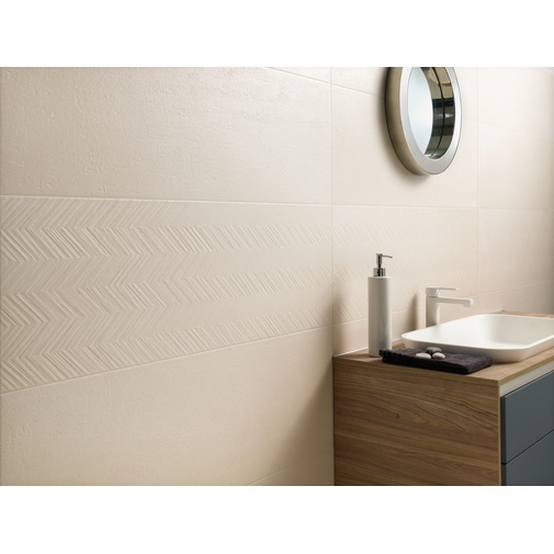 Wall tile with Chevron arrow insert, White, 33,3x100 cm - Concretus, Dom Ceramiche