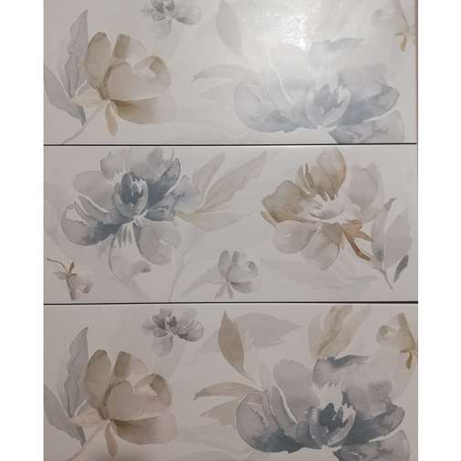 Wall tile with colored floral decoration, 25x60 cm - Domus, Ceramica Euro