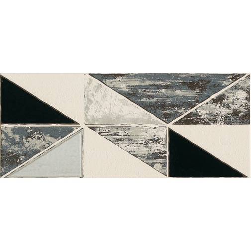 Wall tile with decorated insert Arlecchino, Grey, 25x60 cm - Concretus, Dom Ceramiche