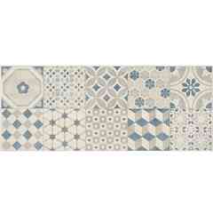Wall tile with patchwork decoration, white and blue, 20x50 cm - Paint, Marazzi