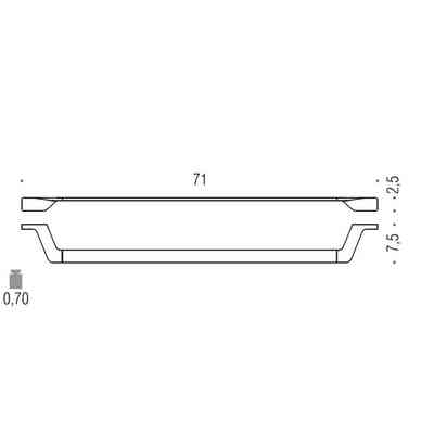 Wall towel holder in chromed brass 71 cm - Alizè, Colombo Design