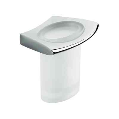 Wall tumbler holder in opaque glass with chrome finish - Land, Colombo Design