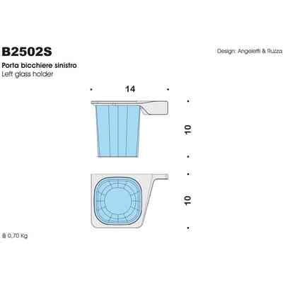 Wandbecherhalter aus opak verchromtem Glas - Alizè, Colombo Design