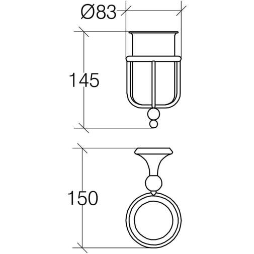 Wandbecherhalter mit Porzellanbecher - Venessia Lineabeta