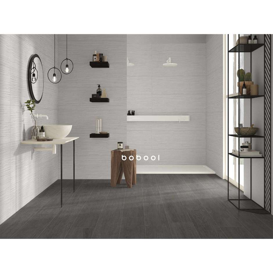 Wandfliese im zeitgenössischen Design, Bianco Scratch, 33,3x100 cm - Comfort G, Dom Ceramiche