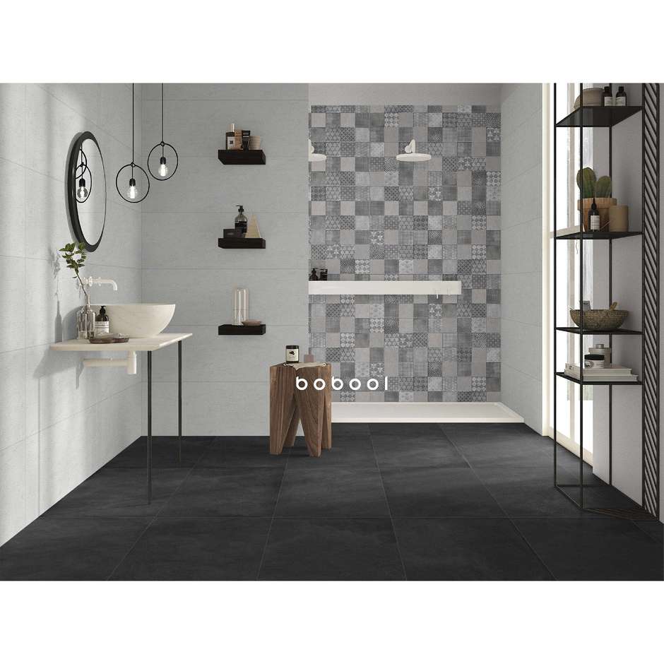 Wandfliese in Betonoptik, Eisweiß, 33,3x100 cm - Concretus, Dom Ceramiche