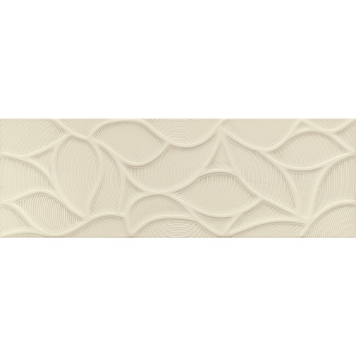 Wandfliese verziert mit floralem Glitzer, Beige, 33,3x100 cm - Comfort G, Dom Ceramiche