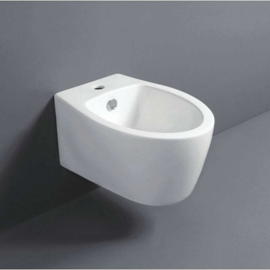Wandhängendes Einloch-Bidet im modernen Stil aus weißer Keramik - LFT, Simas
