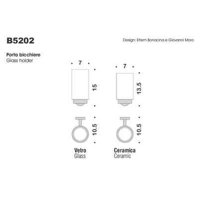 Wandmontierter runder Becherhalter aus opakem Glas mit Chrom-Finish – Nordic, Colombo Design