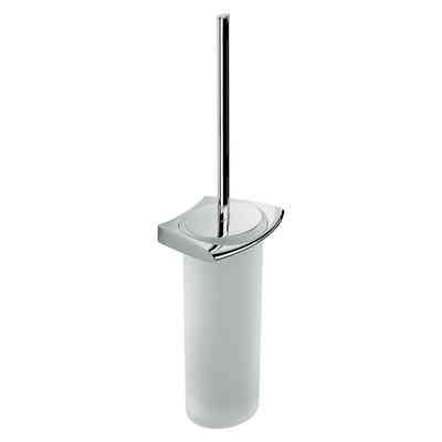 Wandmontierter Toilettenbürstenhalter aus opakem Glas und verchromter Oberfläche - Land, Colombo Design