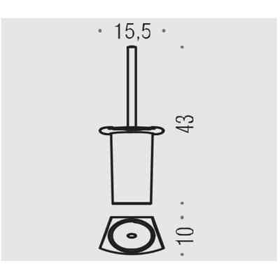 Wandmontierter Toilettenbürstenhalter aus opakem Glas und verchromter Oberfläche - Land, Colombo Design