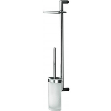 Wandmontiertes Badezimmeraccessoire komplett mit Rollenhalter und Toilettenbürstenhalter aus opakem Glas - Planets, Colombo Design