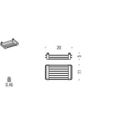 Wandregal aus verchromtem Messing - Colombo Design