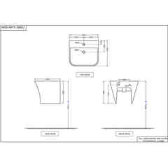 Washbasin with wall column 56x48cm Aria Jaquar White with fixings