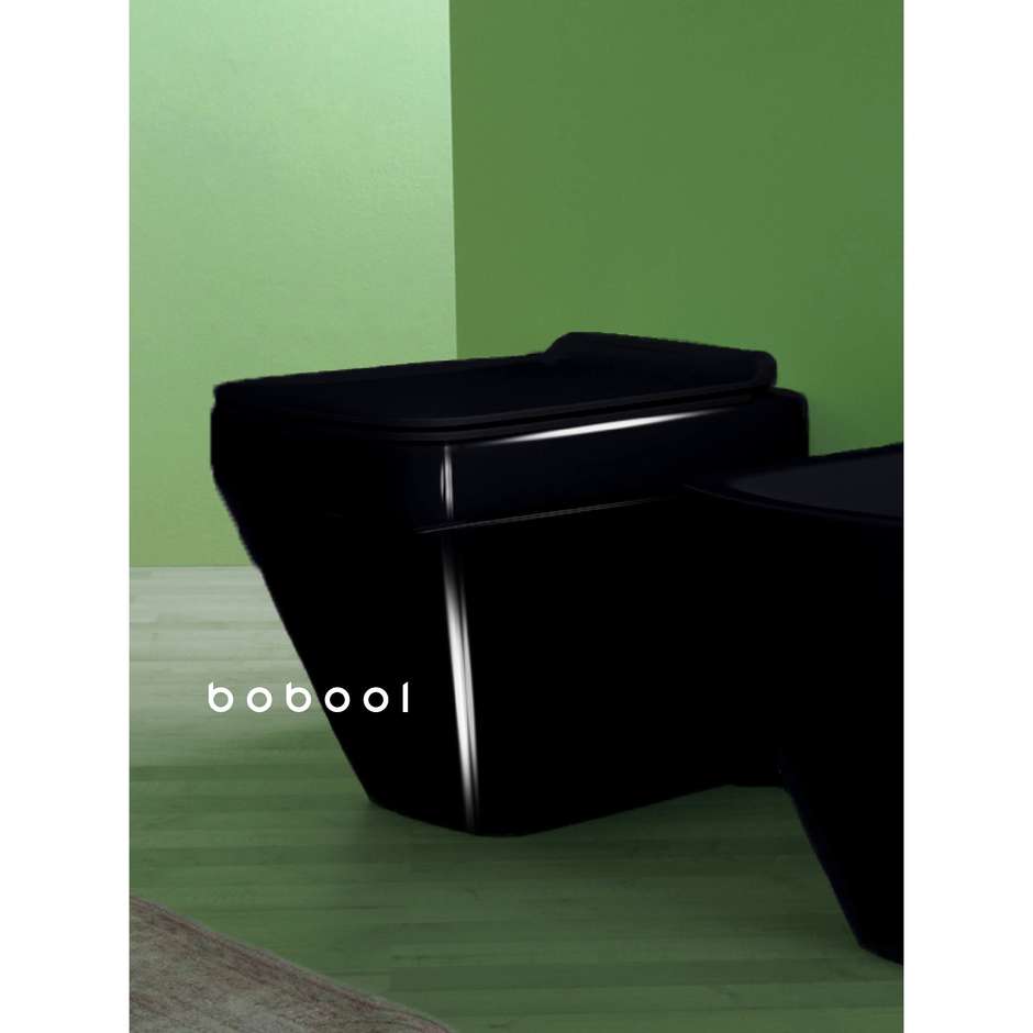 WC sans rebord noir brillant élégant Baden Baden, Simas