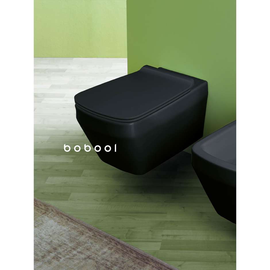 WC suspendu design moderne anthracite mat sans rebord - Baden Baden, Simas