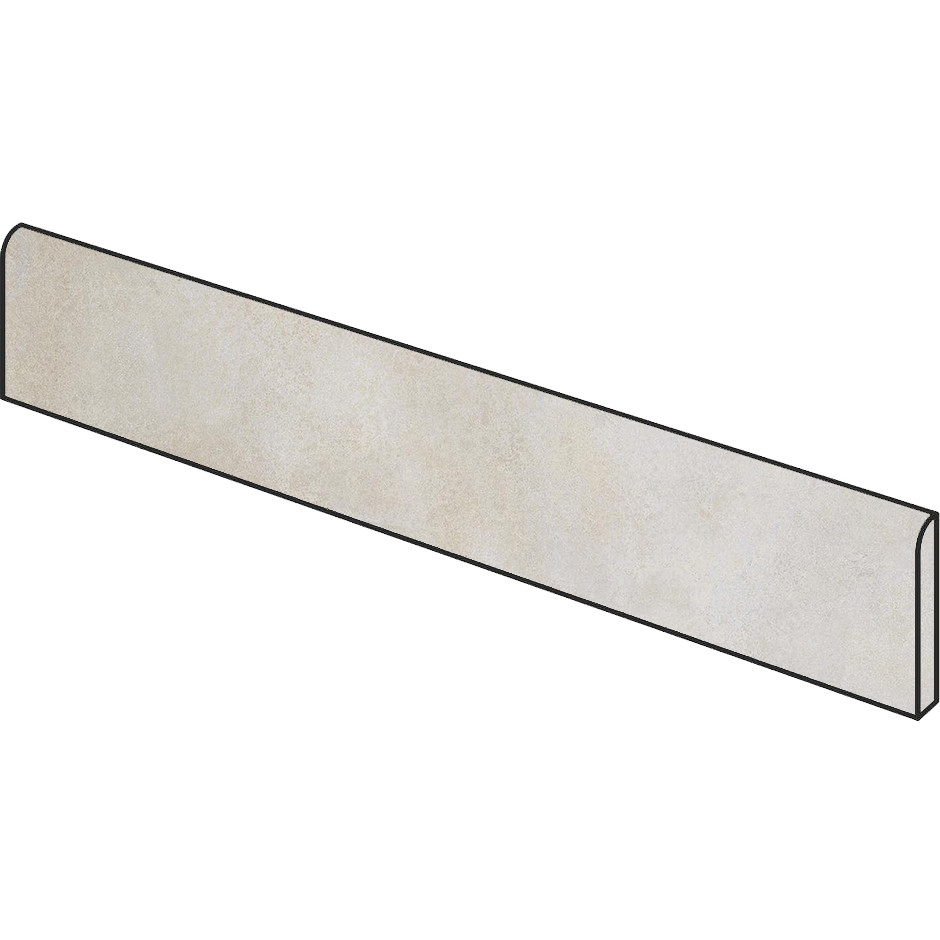 Weiße Betonoptik Sockelleiste 5x75 cm, rektifiziert - Entropia, Dom Ceramiche