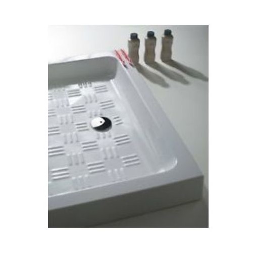 Weiße Duschwanne mit unglasierter Seite 75x75cm h95mm - Cento, Ceramica Cielo