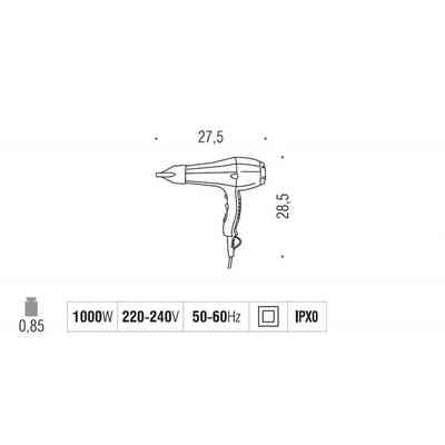 Weißer Haartrockner 1000W - Fit, Colombo Design