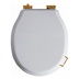 Weißer WC-Sitz mit Soft-Close-Funktion und Bronzescharnieren - Lante, Simas