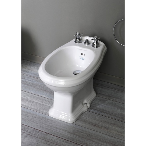 White ceramic parabolic bidet - Arcade, Simas