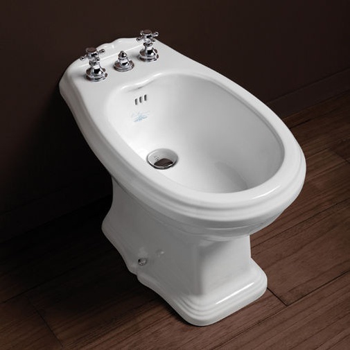 White ceramic parabolic bidet - Arcade, Simas