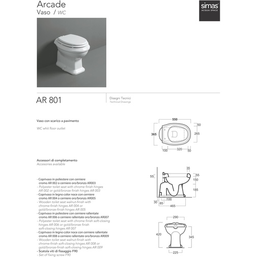 White ceramic vase with floor drain - Arcade, Simas