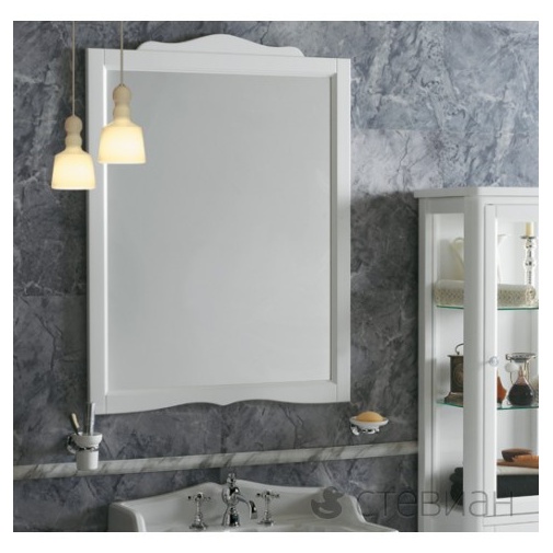 White neoclassical bathroom mirror 83x116 cm - Arcade, Simas