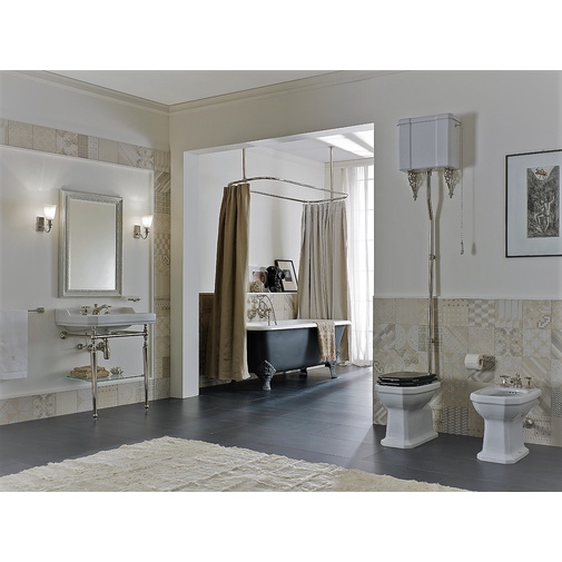 White retro style wall hung bidet - Romana, Sbordoni