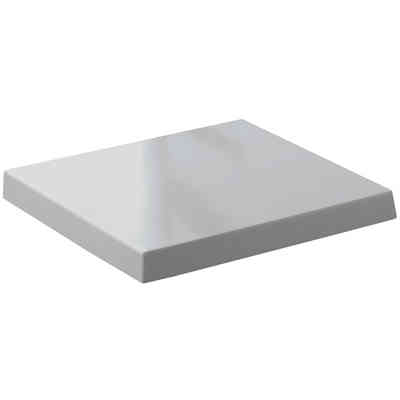 White square toilet seat with chrome hinges - Frozen, Simas