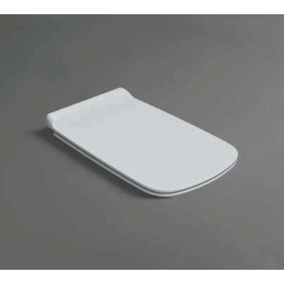 White toilet seat with chrome hinges - Baden Baden, Simas