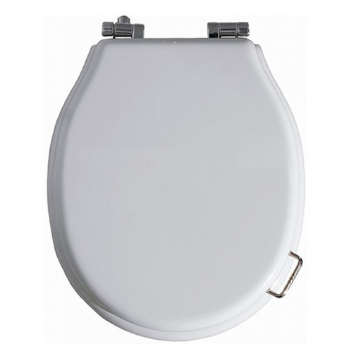White toilet seat with chromed hinges - Lante, Simas