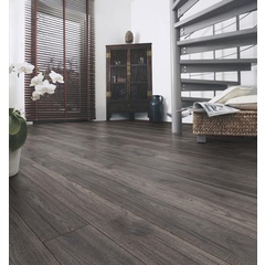 Wood effect laminate floor, dark brown 138,3x15,9x1cm - Hickory Berkeley, Ambientis