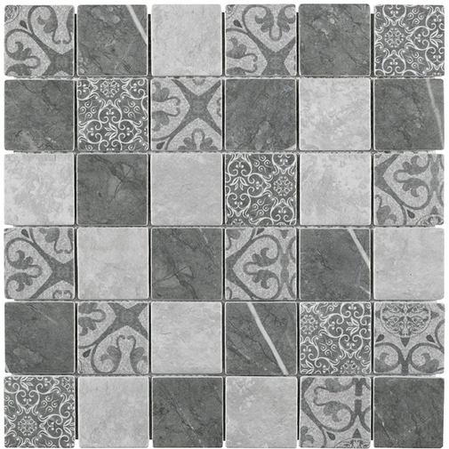 Wood effect mosaic, for floors and walls 30x30 cm, Gray - Ethnic, Boxer