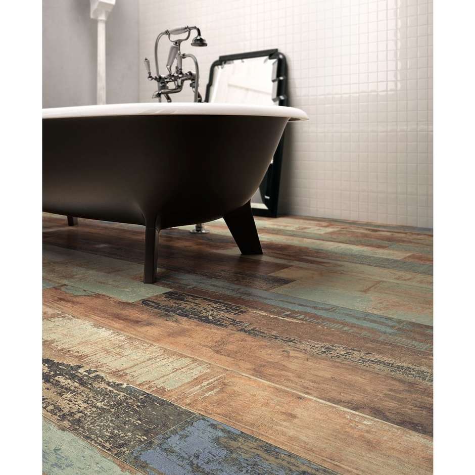 Wood effect porcelain stoneware, 15x120 cm Navy - Colorart, Ceramica Sant'Agostino