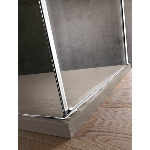 Wood-effect resin shower tray, Corda beige, 90x100x3 cm - Woody, Arblu