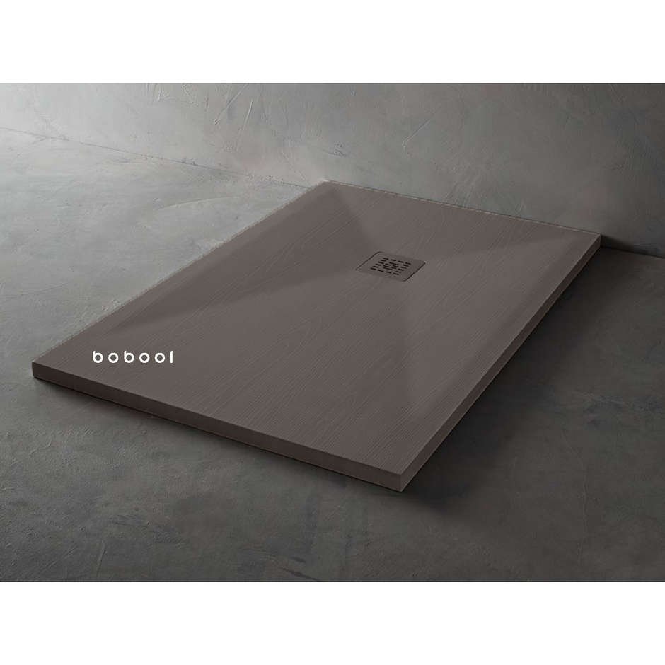 Wood-effect resin shower tray, Vulcano brown, 70x180x3 cm - Woody, Arblu