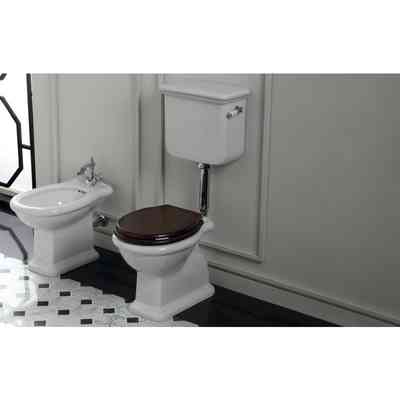 Wooden toilet seat with gold hinges - Lante, Simas